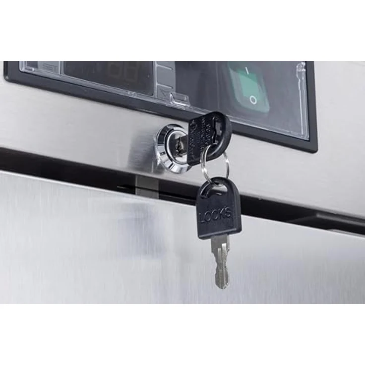 METRO Professional Gefrierschrank GSC240N, Edelstahl/Glas, 240 L, Luftkühlung, 550 W, mit Schloss, silber – Bild 4