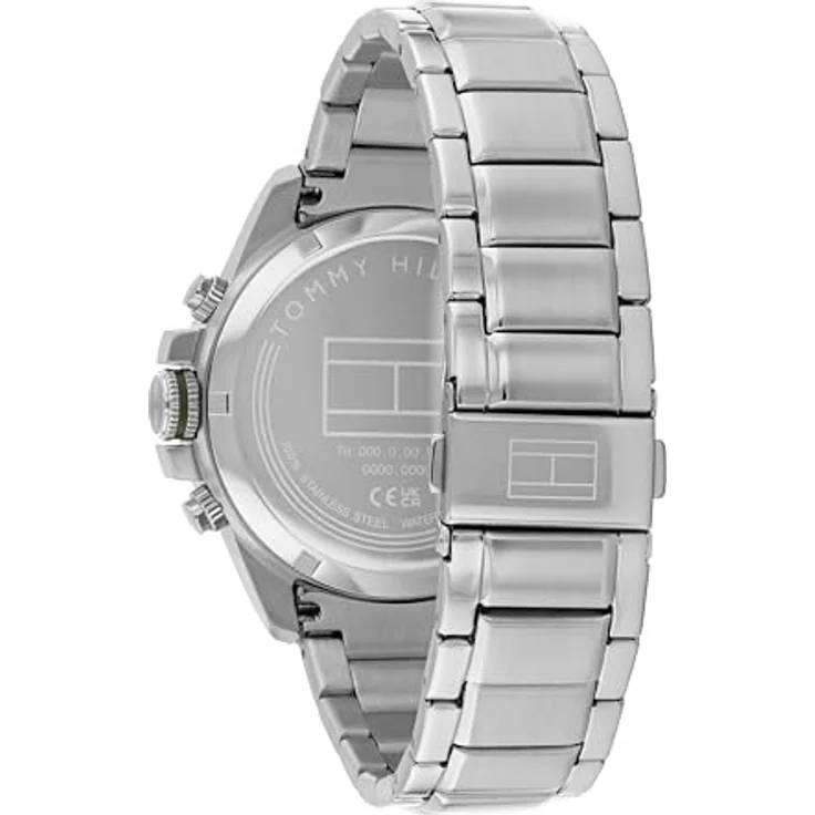 Tommy Hilfiger Herren-Dual-Time Uhr 43mm mit olivgrünem Zifferblatt, silbernem Edelstahlarmband und 5 ATM Wasserdichtigkeit - 1792197 – Bild 3