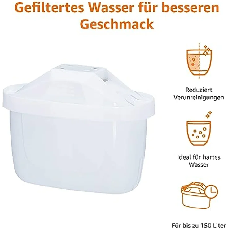 Amazon Basics Wasserfilterkartuschen 6 Stück Passend Alle -- Systeme inkl. - Effektive Reduktion von Chlor, Kalk und Verunreinigungen – Bild 3