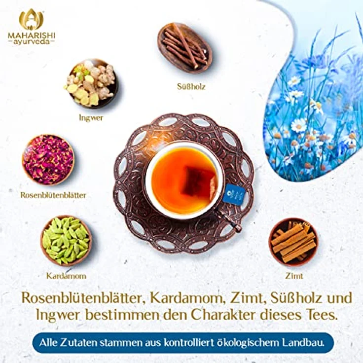 Maharishi Ayurveda Pitta Tee Bio, ayurvedischer Gewürztee im Teebeutel, 22,5 g aus kontrolliertem ökologischem Anbau – Bild 4