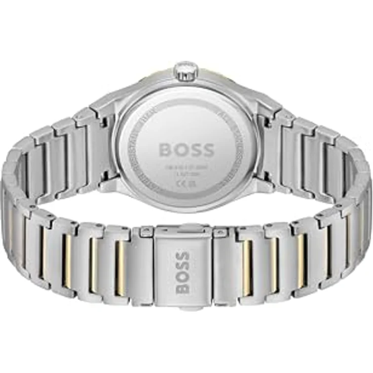 BOSS Quarzuhr CANDOR LADIES SPORT 1502790, Damenuhr mit analoger Anzeige, Edelstahlarmband in Silber und Gold, Zifferblatt mit Glassteinen, spritzwassergeschützt – Bild 3