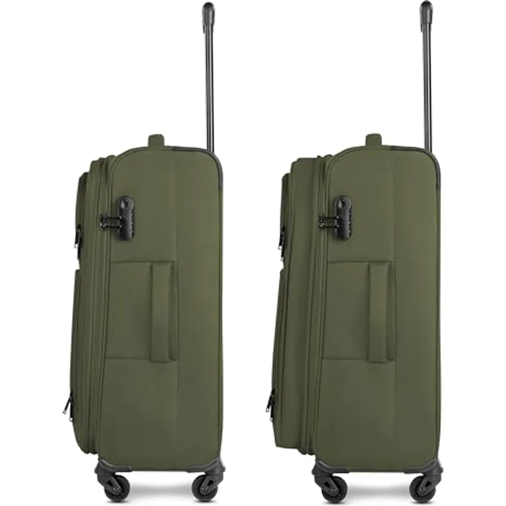 SMARTBOX Weichgepäck Check-in Koffer für Damen & Herren | Mittelgroßer Trolley 41 x 27 x 67 cm | 4 Rollen & Zahlenschloss | erweiterbar mit Dehnfalte | leichte 3,1 kg | Edition 04 – Bild 2