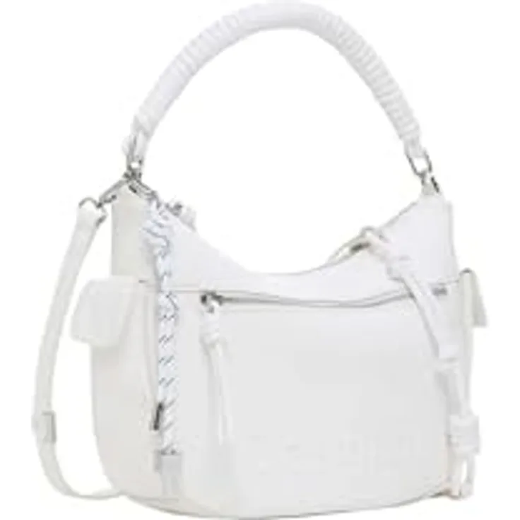 Desigual Half Astana, Handtasche aus Polyurethan mit Reißverschlusstaschen, weiß