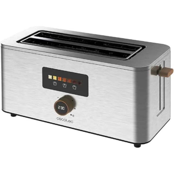 Cecotec Vertikaler Toaster Touch&Toast Extra Double, 1500 W, 4 Scheiben Brot, 3,5 cm breite Schlitze, Touchscreen und digitales Drehrad, Edelstahl-Finish – Bild 2
