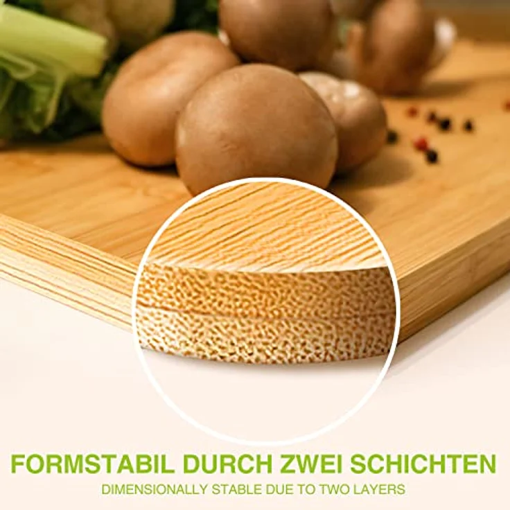 GOODS+GADGETS Bambus 6er Set Frühstücksbrettchen Schneidebretter Servierbretter Küchenbrett Brotbrett; klingenschonend, antibakteriell – Bild 5