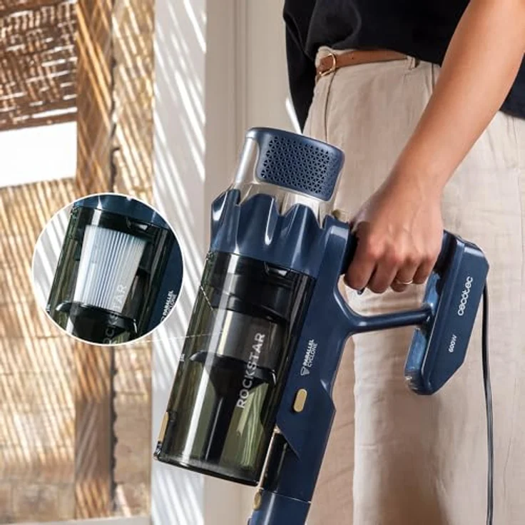 Cecotec A01 EU01 115419, Stielstaubsauger mit Kabel, 500 W Leistung, 15 kPa Saugleistung, HEPA-Filter, motorisierte Bodendüse, Teleskoprohr, 700 ml Tank – Bild 5