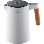 Midea Edelstahl Wasserkocher mit Temperatureinstellung, 1,5 Liter, 2200W, wasserkocher weiß, Teekocher mit Temperaturanzeige und Sicherheitsfunktionen,BPA frei