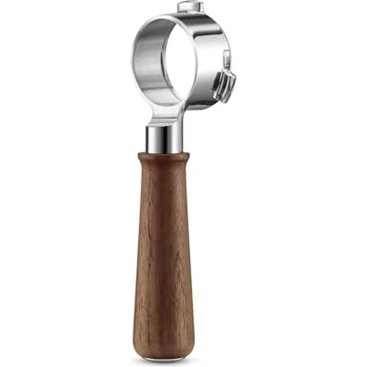 Sage The Naked Portafilter 54 mm, bodenloser Siebträger aus Walnussholz und Edelstahl, Braun/Silber – Bild 1