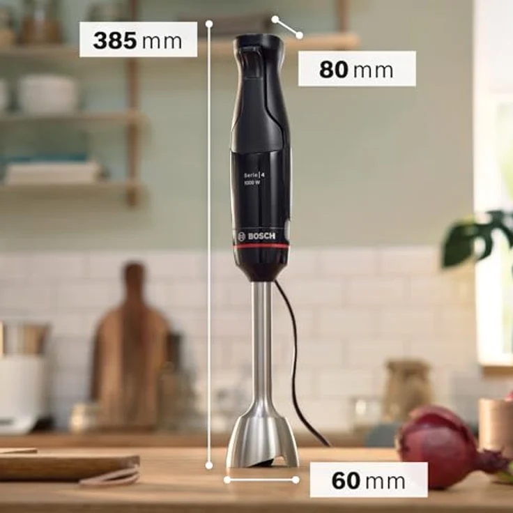 Bosch Hausgeräte Serie 4, Stabmixer, ErgoMaster, 1000 W, Schwarz, anthrazit, MSM4B6V2, Stabmixer, Schwarz – Bild 2