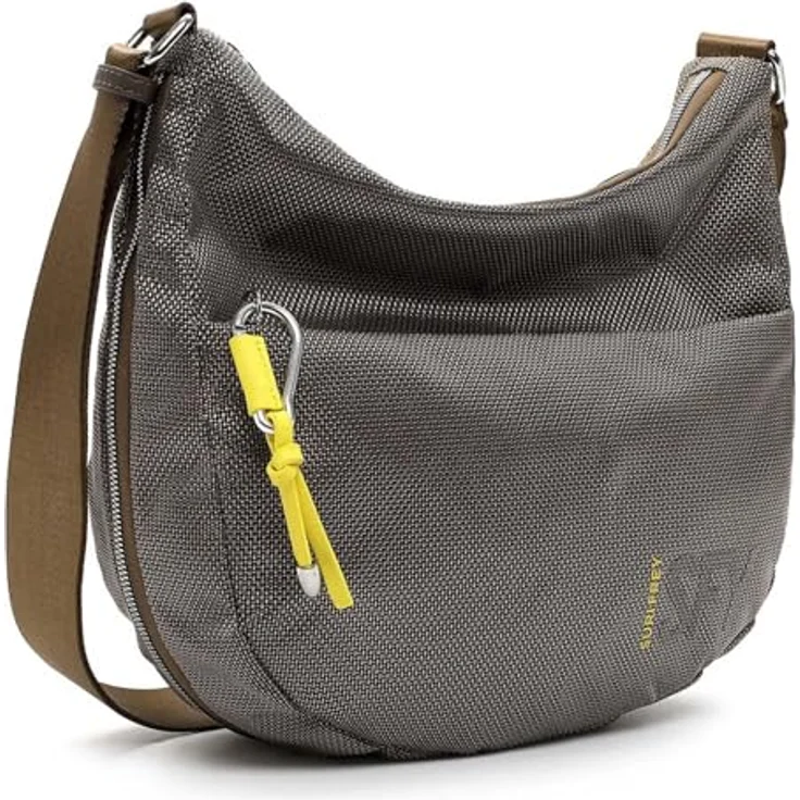 Suri Frey SFY SURI Sports Marry, Handtasche aus Feinsynthetik in Nylon-Optik, beige mit Logo-Prägung und Reißverschluss – Bild 2