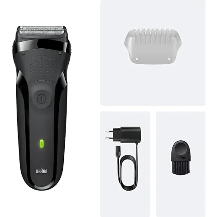 Braun Series 3, Elektrorasierer für Nass- und Trockenrasur mit wasserfester Konstruktion und 45 Minuten Akkulaufzeit – Bild 6