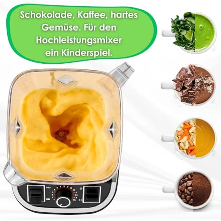 STEINBORG Standmixer SB-7060, 1500 W, 2 Liter Mixbehälter,Tritan-Material (BPA-frei),6-Blatt-Design Klingen, Hochleistungsmixer mit 9535 Vollkupfer-Motor – Bild 5