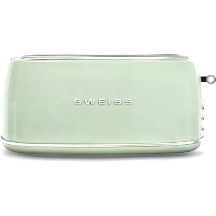SWEISS Toaster GRV7 Vintage, 2 Schlitze, 6 Leistungsstufen, für Baguettes, grün, 1500 W mit Krümelschublade – Bild 1