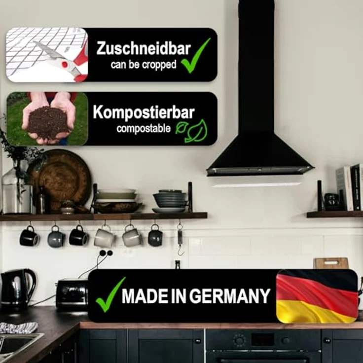 com-four® 4x Dunstabzugsfilter, Flachfilter 57 x 47 cm mit hoher Filterleistung und Sättigungsanzeige – Bild 2