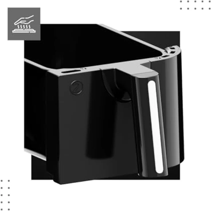 VERTENZ Taste 90 Heißluftfritteuse Airfryer 9L mit Dual Cook und Sync Finish | 8 Automatische Menüs | 2600 W | Antihaft-Frittierkorb | Fettfrei Ohne Öl | 200°C | Schwarz – Bild 4