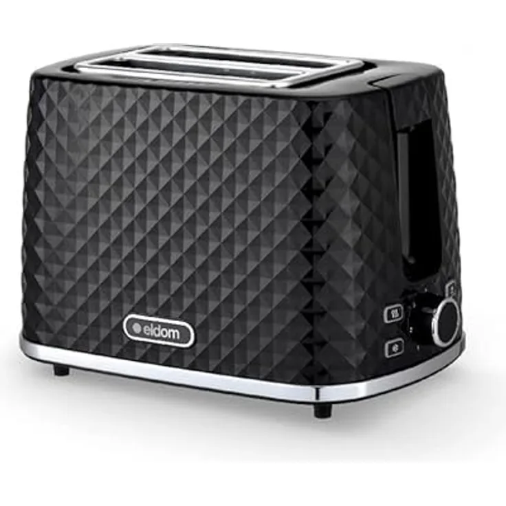 eldom TO280C tosti Toaster | 7 Röststufen | Defrost-Funktion | mit integrierten Brötchenaufsatz | Krümelschublade | 930W | Schwarz