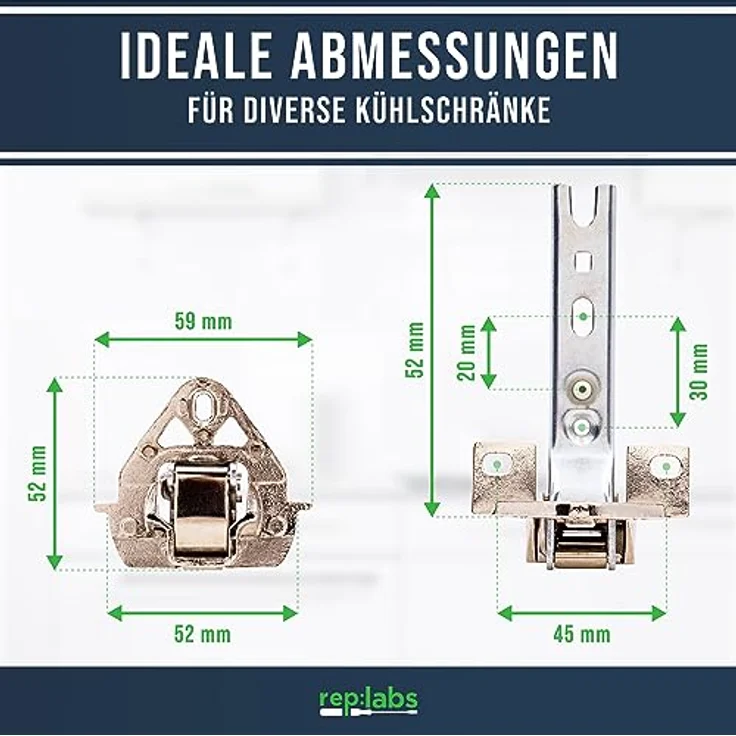 Türscharnier Set Kühlschrank kompatibel/Ersatz für 268698/00268698 Scharniere für Kühlschrank & Gefrierschrank von Bosch, Siemens, Constructa, Neff, Balay – Bild 2