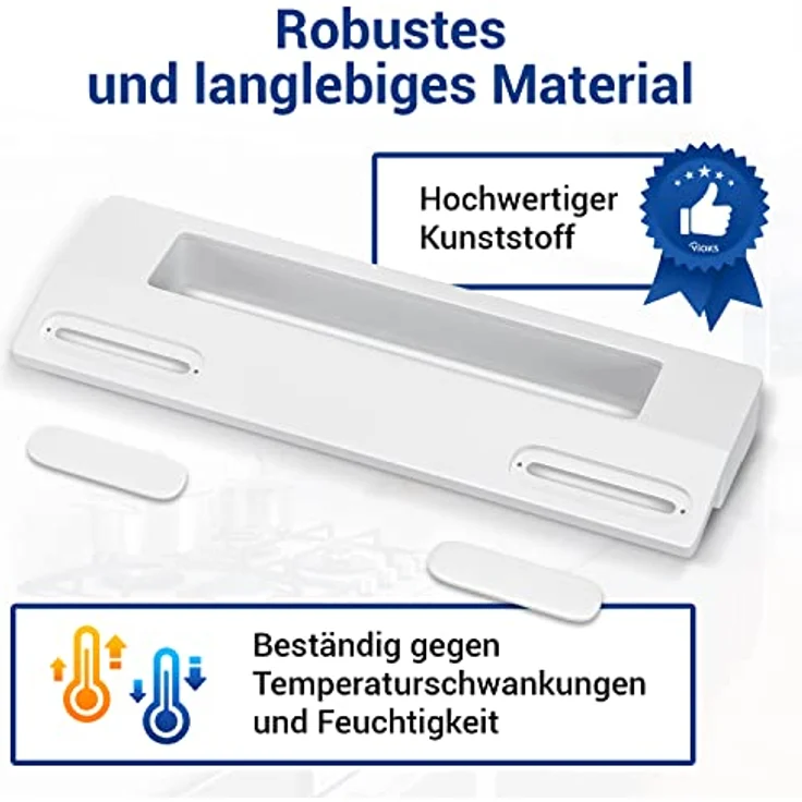 VIOKS Türgriff Kühlschrank Griff Universal 187mm für 90-172mm Abstand - Set für Gefrierschrank aus Türgriff Kühlschrank und 2 Türgriff Schrauben – Bild 3