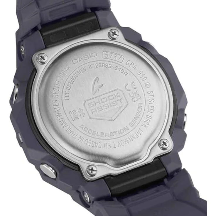 Casio G-SHOCK GBA-950-2AER, Analog-Digital Armbanduhr mit Bluetooth, Stoppuhr, Countdown, 20 bar wasserdicht, violettes Gehäuse und Armband – Bild 4