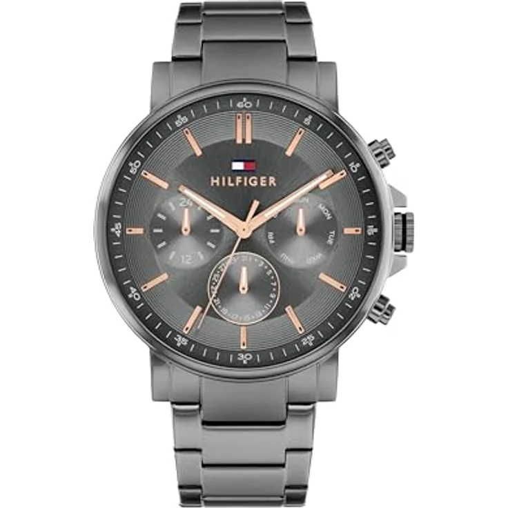 Tommy Hilfiger Multifunktionsuhr TYSON 1710711, Quarzuhr für Herren mit Edelstahlarmband, analog, Datum, stilvolles Design – Bild 1