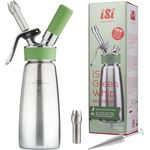 iSi Sahnespender Green Whip, 0,5L Sahnesyphon aus rostfreiem Edelstahl, spülmaschinenfest, HACCP und NSF zertifiziert, für vegane und tierische Schlagsahne