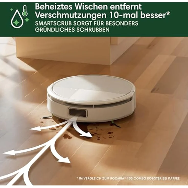 iRobot Roomba Max 705 Combo Saugroboter + AutoWash Dock, selbstreinigende Wischrolle, LiDAR, PrecisionVision KI, Selbstentleerung, Heißwäsche und Trocknung, weiß – Bild 5