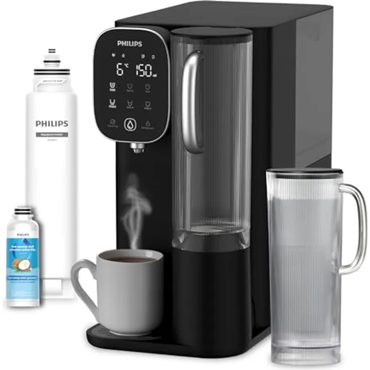 Philips ADD6912BK/10 Wasserfilter, Umkehrosmose mit 5 Temperatureinstellungen, 5,3 L Vorrat, Selbstreinigungsmodus, Plug & Play