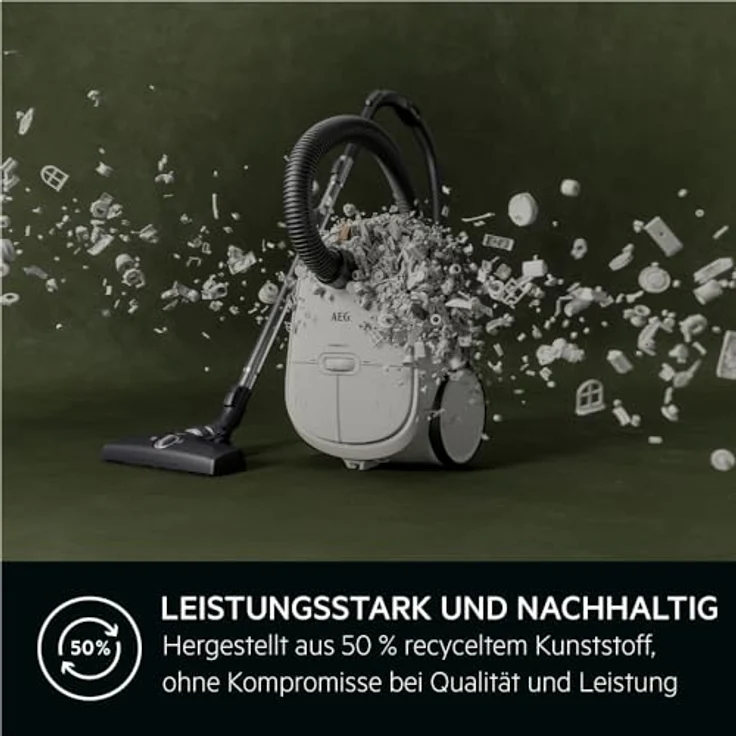 AEG AB61H6SW Bodenstaubsauger mit Beutel, 650 Watt, 12 m Aktionsradius, Shell White – Bild 6