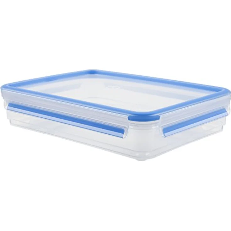 Emsa 509040 Aufschnittbox-System mit Deckel, 1.65 Liter, Transparent-Blau, Clip & Close – Bild 2