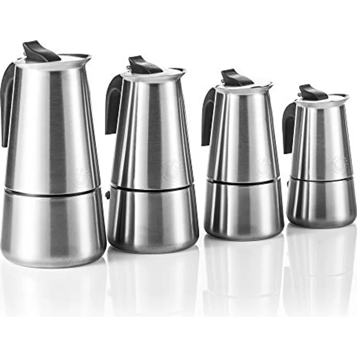 Coffee Fox Espressokocher, Edelstahl Espressokanne, vielseitig einsetzbar, induktionsgeeignet, tragbar, kompakt – Bild 5
