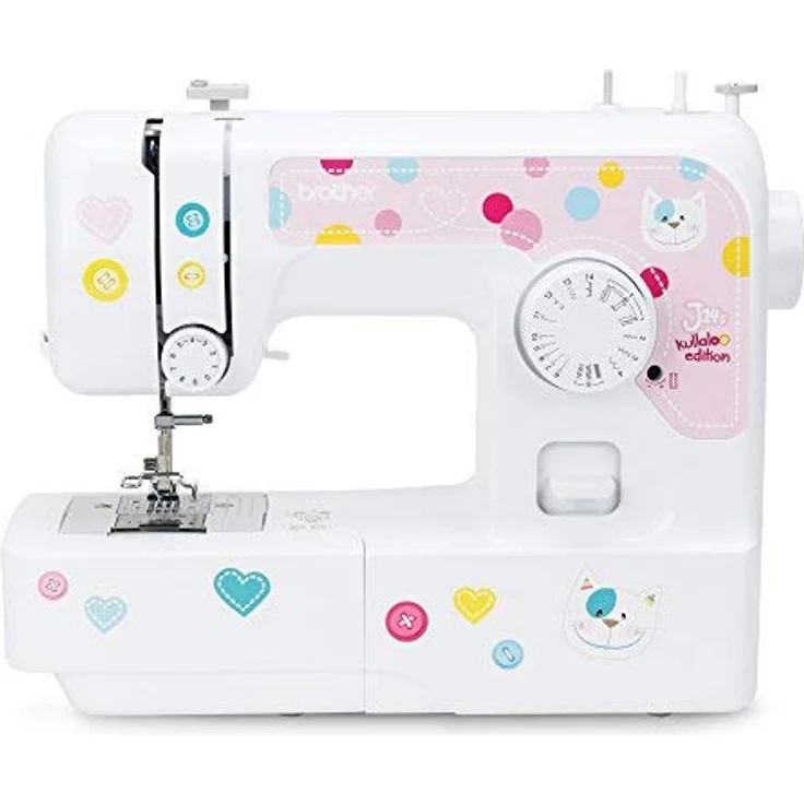 kullaloo Brother J14s Freiarm-Nähmaschine, Einsteiger Maschine inkl. Nähkurs-Material-Set und Designs zum Austauschen – Bild 2