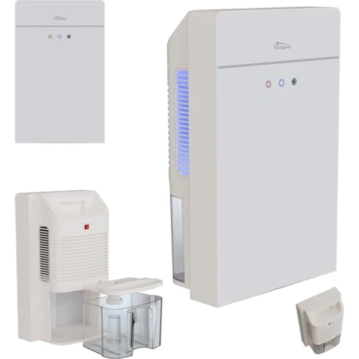 Tronitechnik EF-03, Luftentfeuchter bis 600 ml/24 h, 2,2 L Tank, Glasfront, mit Abtautomatik und Schlauchanschluss, leise, für Räume bis 30 m²