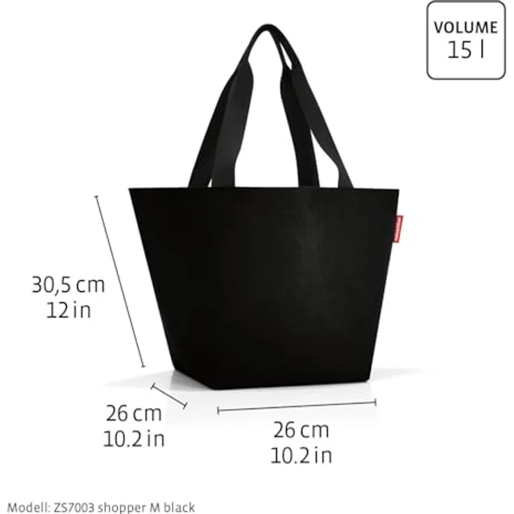 reisenthel shopper M cord dark matcha – Geräumige Hand- und Einkaufstasche aus wasserabweisendem Material mit Reißverschluss und festem Stand, 15 l Volumen – Bild 4