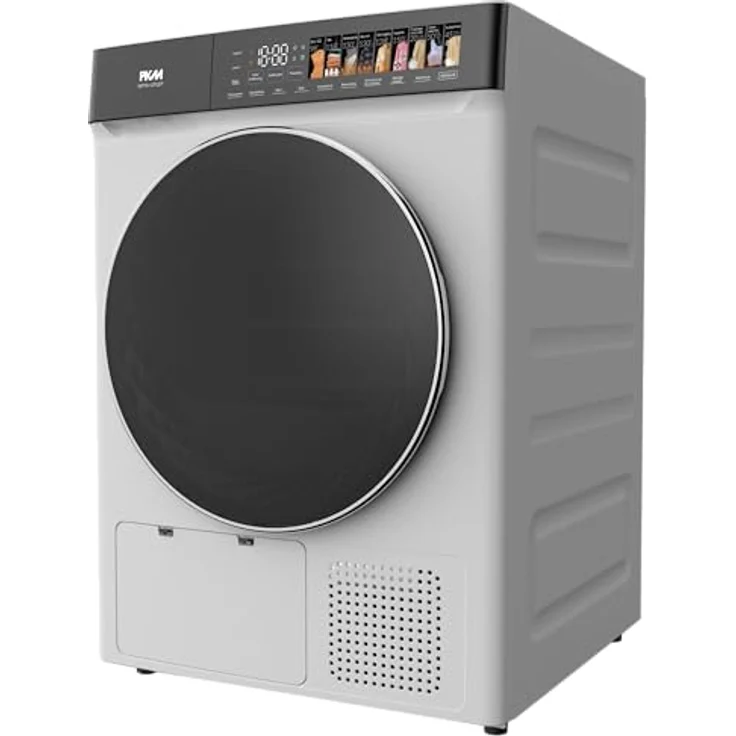 PKM WPT9-12TCET Wärmepumpentrockner, 9 kg, Touchdisplay, 12 Programme, Weiß mit schwarzer Tür – Bild 3