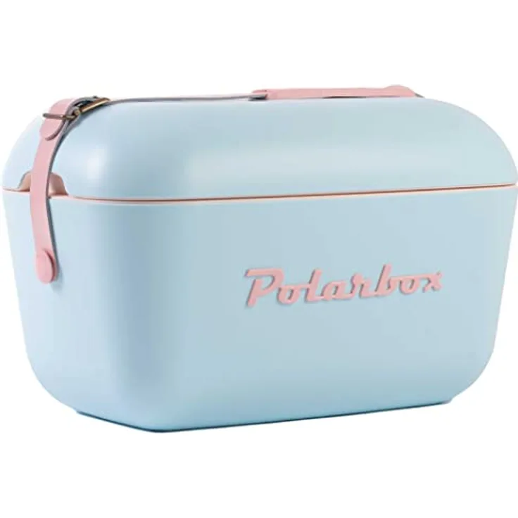 Polarbox Pop Celeste, Kühlbox 12L im stilvollen Retro-Design in Himmelblau und Babyrosa mit hochwertiger Isolierung und praktischem Tragegurt