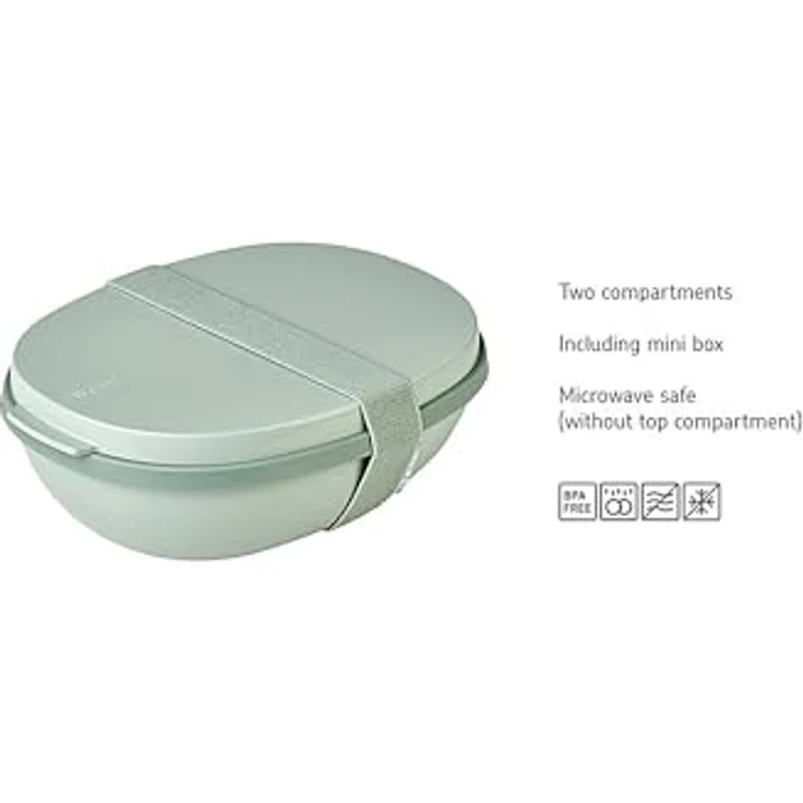 Mepal Nordic pink Lunchbox Ellipse Duo, Plastik, 22.5 x 17.5 x 7.5 cm – Bild 3