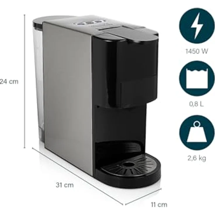Setpoint Multikapsel-Kaffeemaschine 5-in-1, 19-bar Hochdruckpumpe, Edelstahlgehäuse, Milchkännchen - Preisvergleich – Bild 3