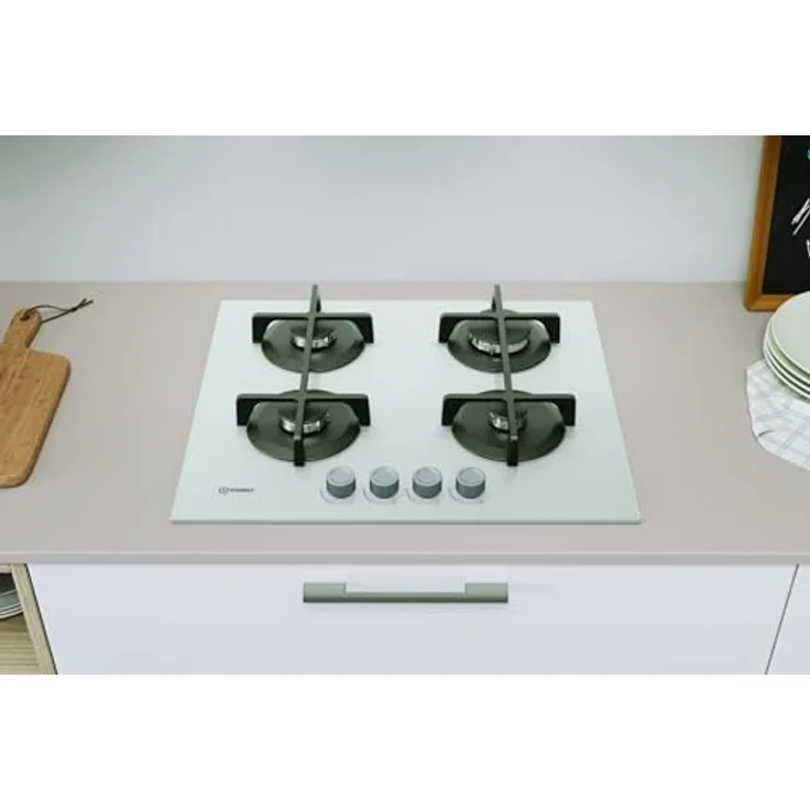 Indesit ING61TWH, Gas-Kochfeld in Weiß, 60 cm mit Drehreglern und 7300 W Anschlusswert – Bild 4