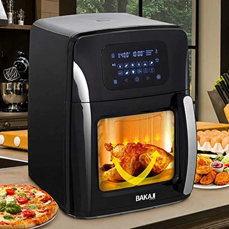 Bakaji 2832412 Heißluft-Fritteuse Airfryer, LED-Display, 12 Programme, Temperatureinstellung, Leistung 1800 W, 12 l – Bild 2