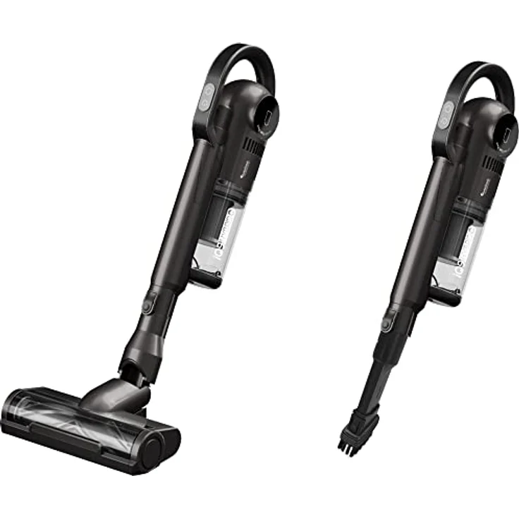 TurboTronic / 2in1 kabelloser Akku-Staubsauger Handstaubsauger/schwarz, rot, Silber/orange/beutelloser Stilstaubsauger mit Wandhalterung und LED-Licht (Schwarz) – Bild 5