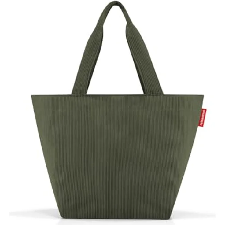 reisenthel shopper M cord dark matcha – Geräumige Hand- und Einkaufstasche aus wasserabweisendem Material mit Reißverschluss und festem Stand, 15 l Volumen – Bild 1