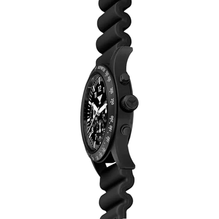 KHS Platoon Black Steel Solar Chronograph KHS.PLABSSC.DB, wasserdicht bis 10 Bar, mit Taucherband in schwarz – Bild 4