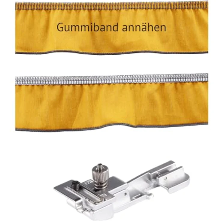 baby lock Nähmaschine Gummibandfuß, für unterschiedliche Gummibandbreiten in gleichmäßiger Dehnung, mit Einlauf für Nahtstabilisator, in der Farbe Weiß – Bild 2