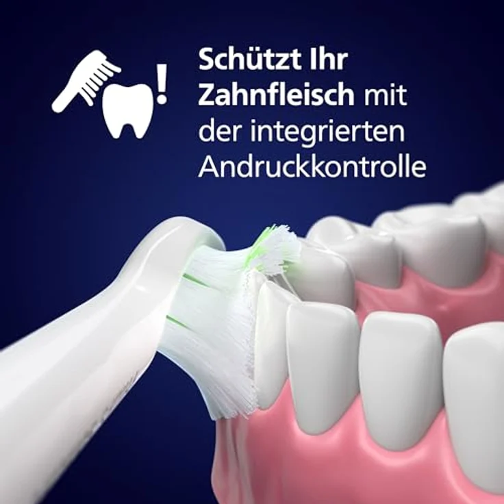 Philips Sonicare 5500 elektrische Zahnbürste, Schallzahnbürste mit Andruckkontrolle, EasyStart, SmarTimer, BrushPacer, Weiß – Bild 5