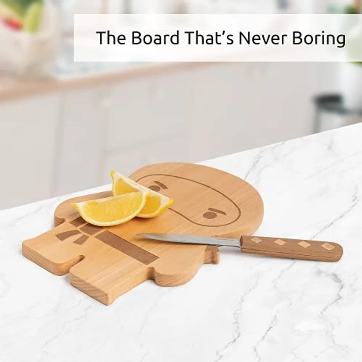 OTOTO – Ninja Board – Kleines Schneidebrett und Messer Set – Küchengeschenk zum Schneiden von Obst und Gemüse – Brett aus Holz und Messer aus Edelstahl – Maße – 25,4 x 17,8 x 1,5 cm – Bild 5