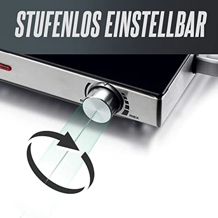 HEINRICHS Infrarotkochplatte Glaskeramik-Kochfeld mit Infrarot-Wärme, elektrisches Kochfelder geeignet für alle Töpfe und Pfannen, 2000W Camping/Büro/Küche/Outdoor/Single – Bild 5