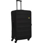 SIGN Stoffkoffer Reisekoffer Trolley (Handgepäck-Mittel-Groß-Set) + 5cm Dehnungsfuge (Schwarz, Großer Koffer (70cm)) - Leicht, stabil, 360° Rollensystem