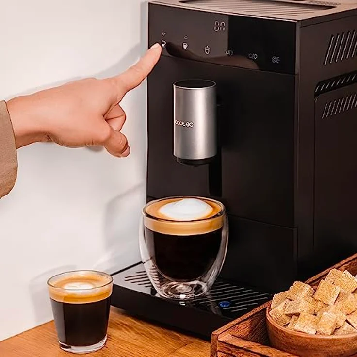 Cecotec Superautomatische Kompaktkaffeemaschine Cumbia Cremmaet Compact. 1350 W, 19 Balken und Thermoblock-System, 1,1 l Wassertank und 150 g Kaffee, Plug&Play, automatische Reinigung – Bild 3