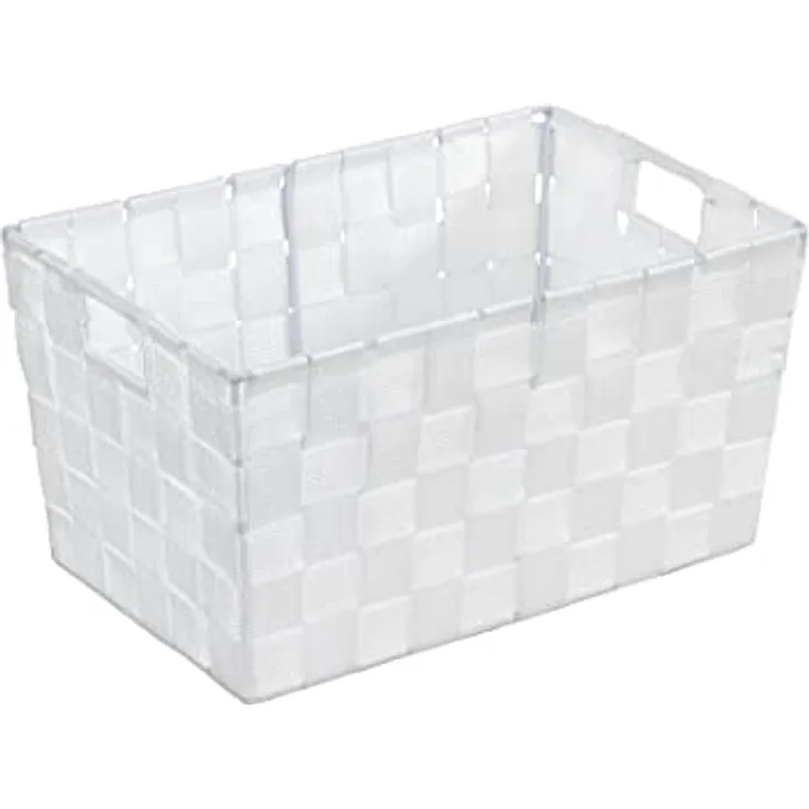 WENKO Aufbewahrungskorb Adria S Weiß - Badkorb Fassungsvermögen: 6.24 l, Polypropylen, 30 x 15 x 20 cm, Weiß