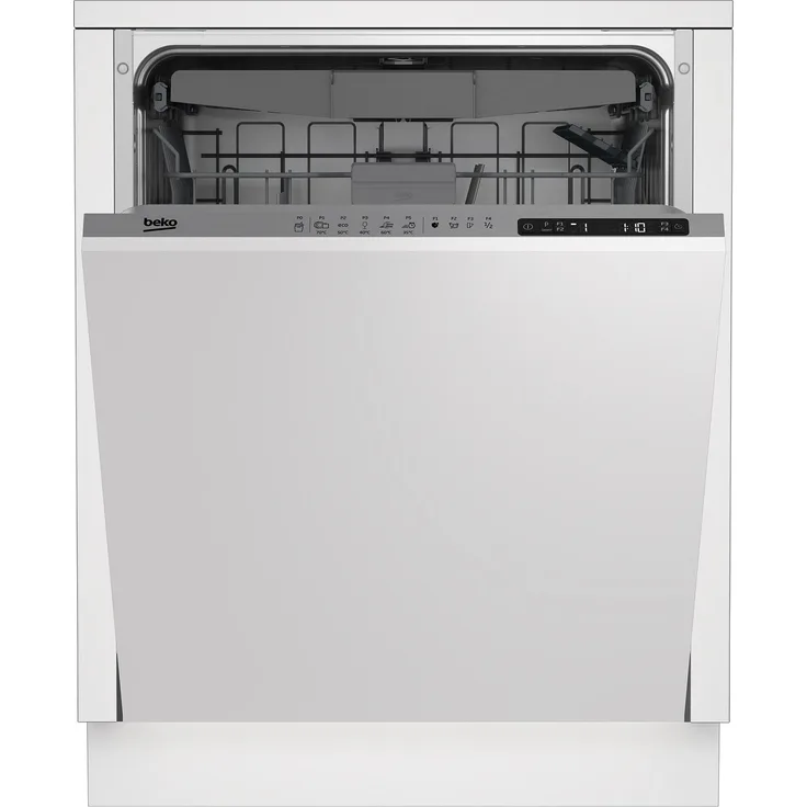 Beko BDIN25323, Voll integrierbarer Geschirrspüler, 60 cm, Weiß, 15 Maßgedecke, 4 Körbe, LED, leise (45 dB)